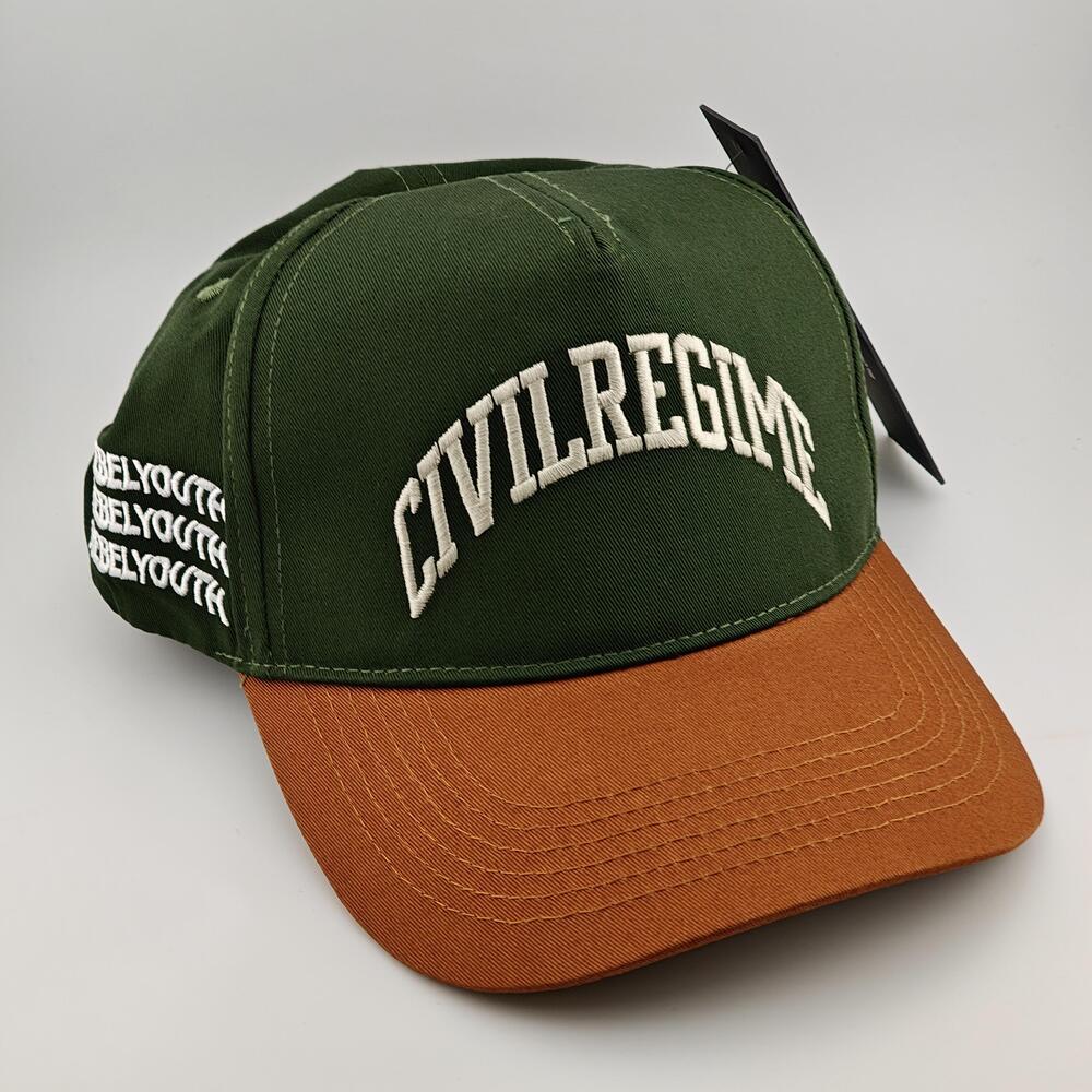 Civil Regime Hat Cap Strap Back Mens One Size Moss Caramel Rebellion Rebel Youth